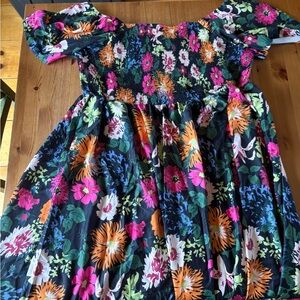 BloomChic Multicolor dress. Comes below the knee to mid calf